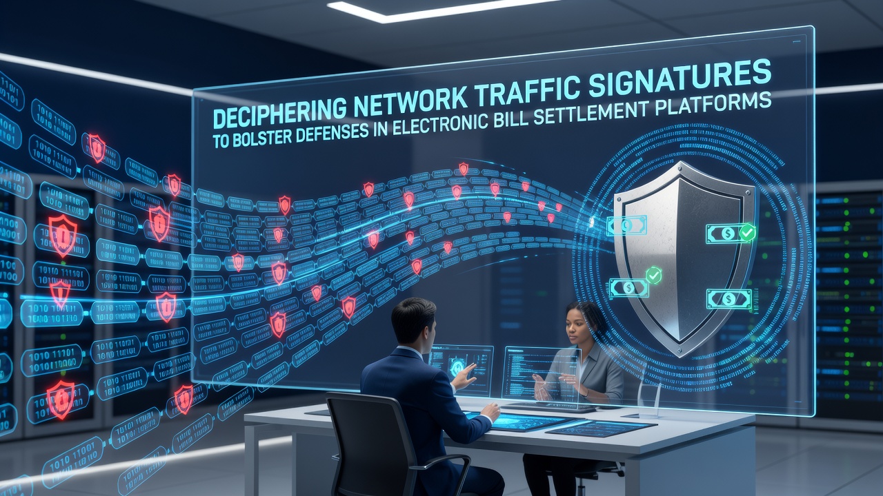 Network traffic analysis dashboard showing signature patterns in electronic payment flows