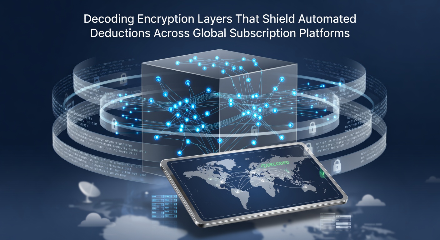 Illustration of encryption layers protecting subscription payment flows across international platforms