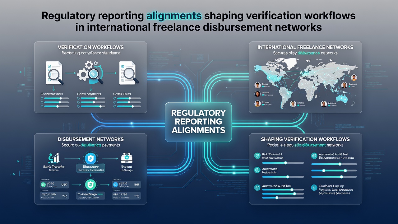Illustration of regulatory reporting alignments in global freelance payment networks