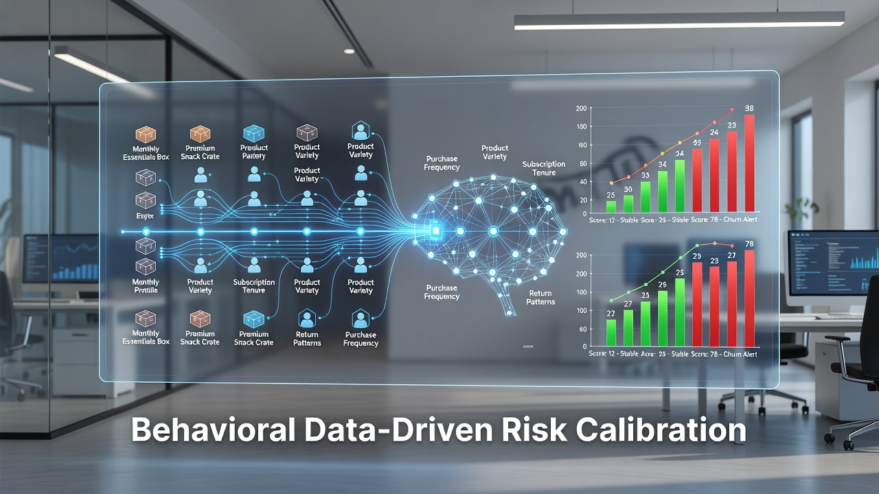 Subscription box delivery with behavioral tracking elements for risk assessment